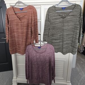 Apt. 9 Women's Tops - Rust, Olive, and Lavender